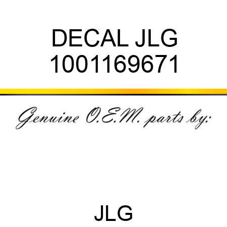 DECAL JLG 1001169671