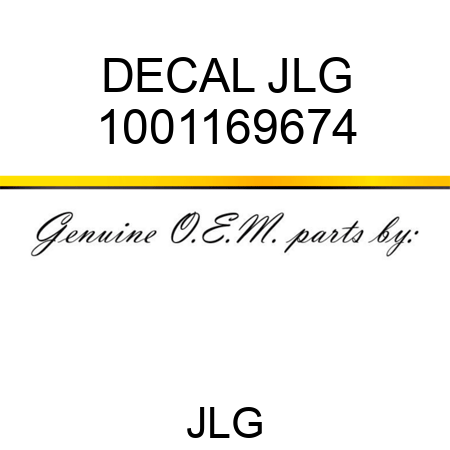 DECAL JLG 1001169674