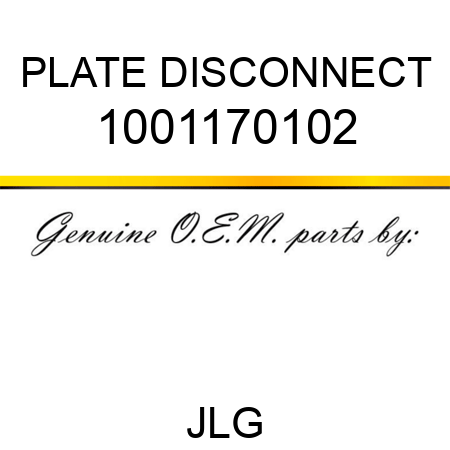 PLATE DISCONNECT 1001170102
