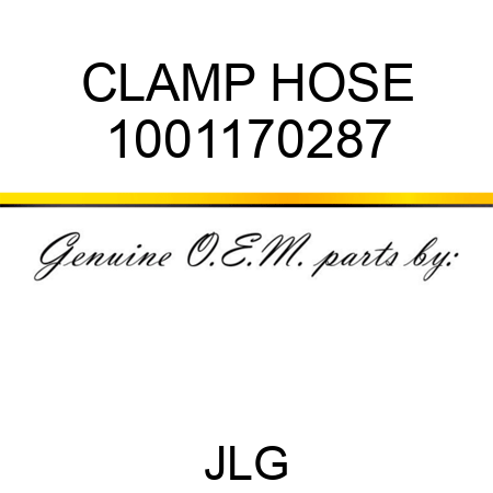 CLAMP HOSE 1001170287