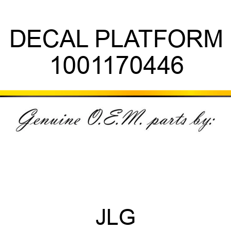 DECAL PLATFORM 1001170446