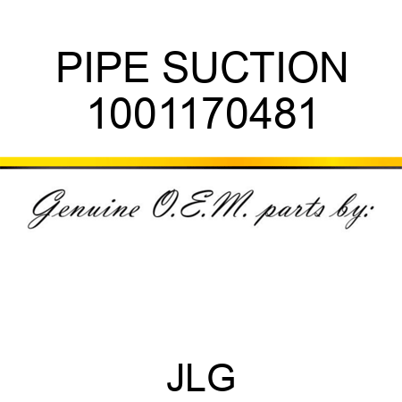 PIPE SUCTION 1001170481