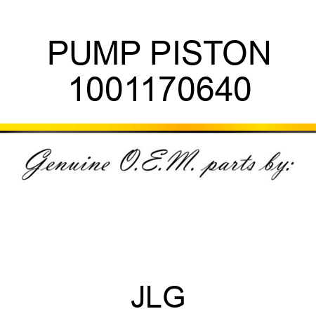 PUMP PISTON 1001170640