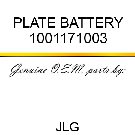 PLATE BATTERY 1001171003