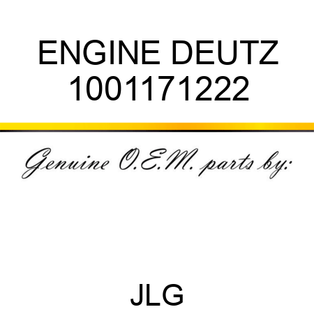 ENGINE DEUTZ 1001171222
