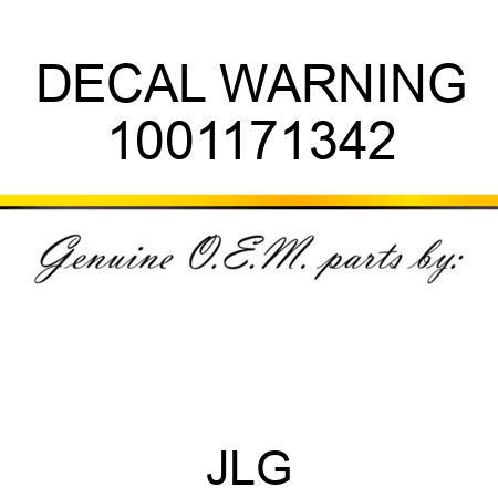 DECAL WARNING 1001171342