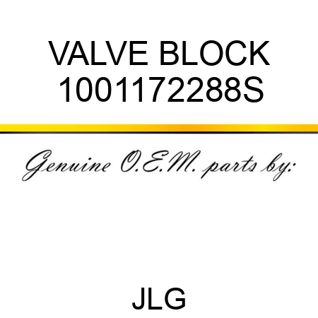 VALVE BLOCK 1001172288S