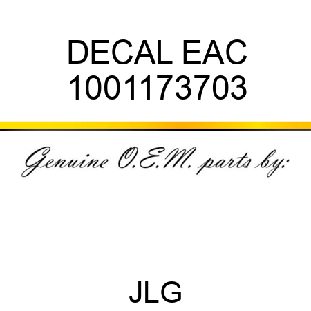 DECAL EAC 1001173703