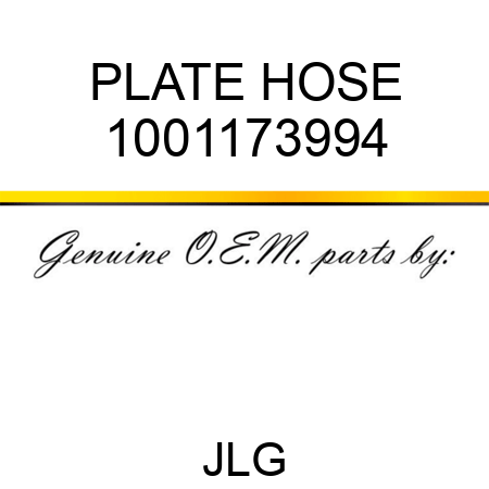 PLATE HOSE 1001173994