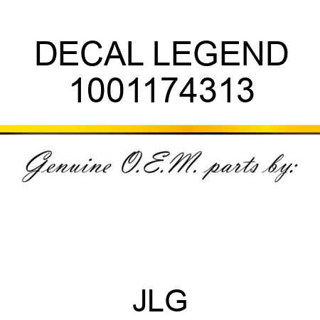 DECAL LEGEND 1001174313