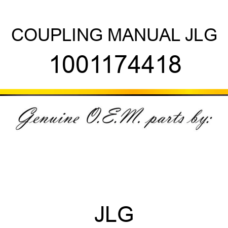 COUPLING MANUAL JLG 1001174418