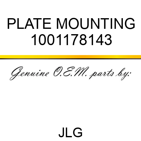 PLATE MOUNTING 1001178143