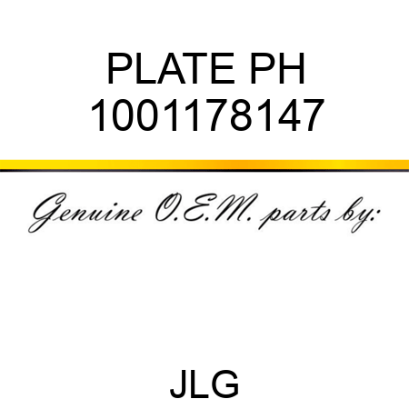 PLATE PH 1001178147