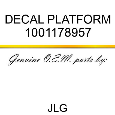 DECAL PLATFORM 1001178957