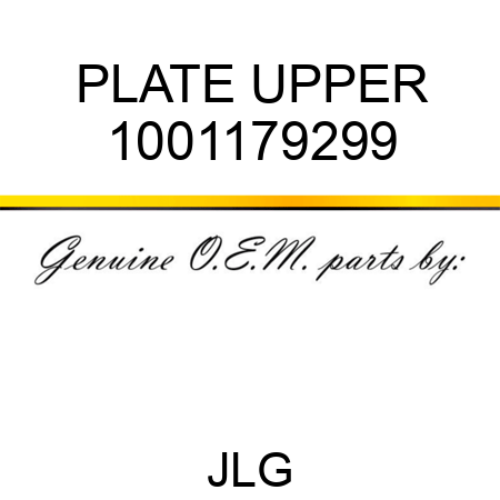 PLATE UPPER 1001179299