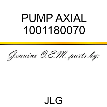 PUMP AXIAL 1001180070