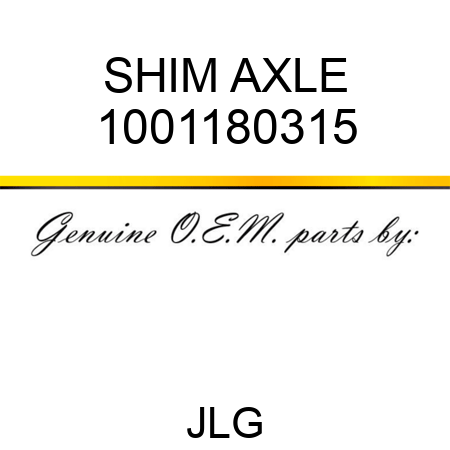 SHIM AXLE 1001180315