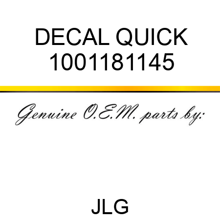DECAL QUICK 1001181145