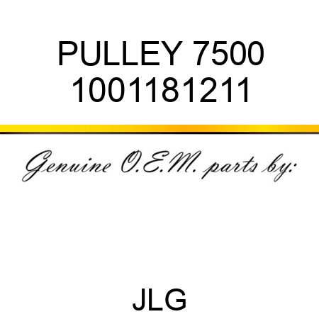 PULLEY 7500 1001181211