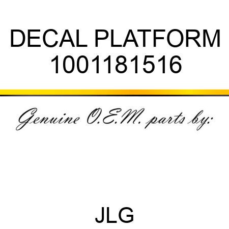 DECAL PLATFORM 1001181516
