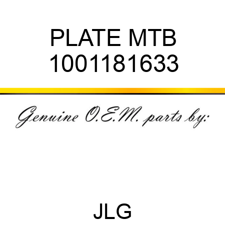 PLATE MTB 1001181633