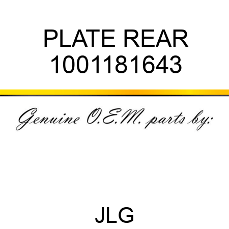 PLATE REAR 1001181643