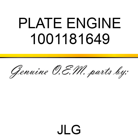 PLATE ENGINE 1001181649