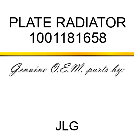 PLATE RADIATOR 1001181658