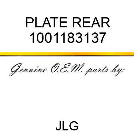 PLATE REAR 1001183137
