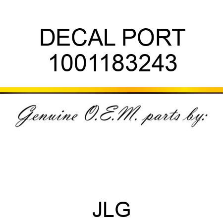 DECAL PORT 1001183243