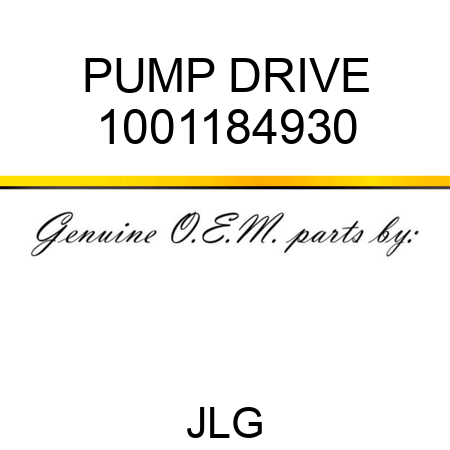 PUMP DRIVE 1001184930
