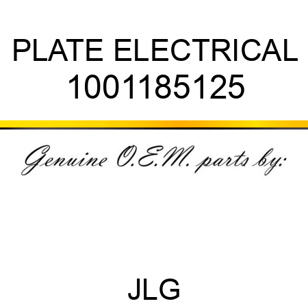 PLATE ELECTRICAL 1001185125