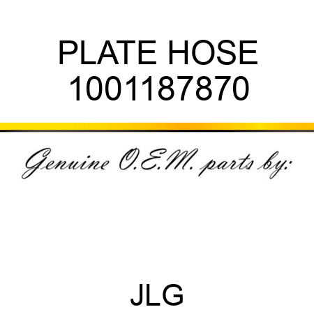 PLATE HOSE 1001187870