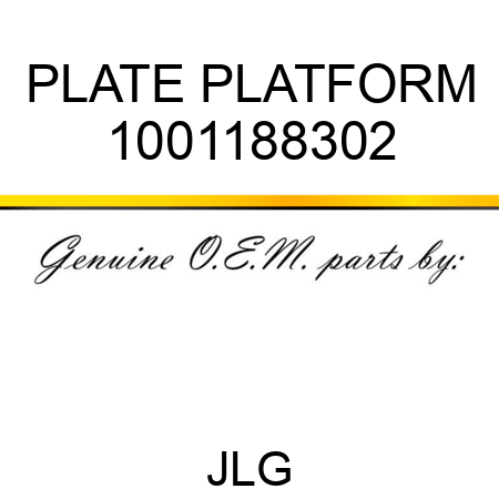 PLATE PLATFORM 1001188302