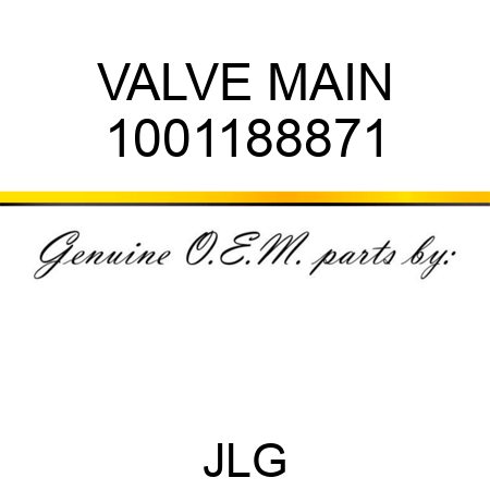VALVE MAIN 1001188871