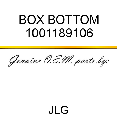BOX BOTTOM 1001189106