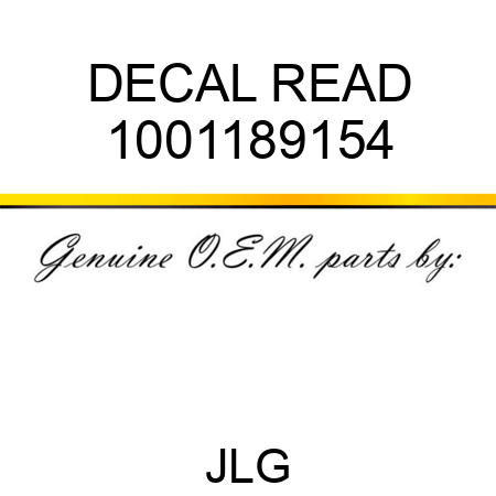 DECAL READ 1001189154