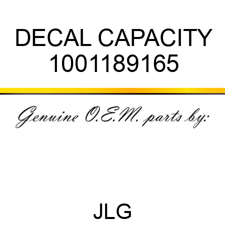 DECAL CAPACITY 1001189165
