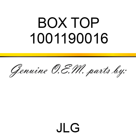 BOX TOP 1001190016
