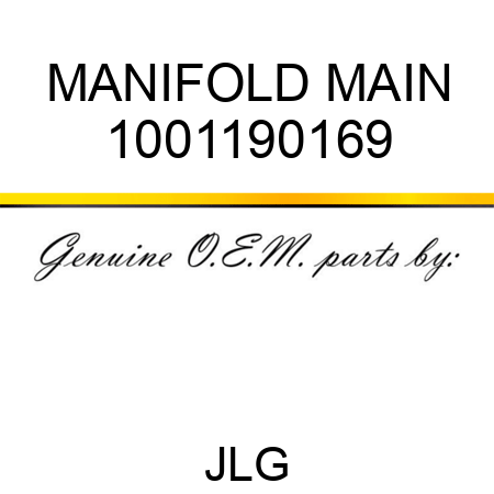 MANIFOLD MAIN 1001190169
