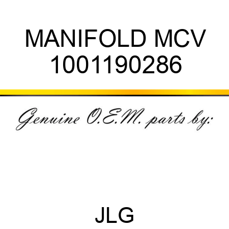 MANIFOLD MCV 1001190286