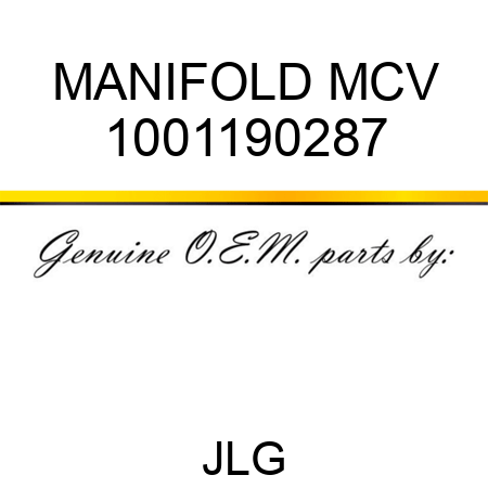 MANIFOLD MCV 1001190287