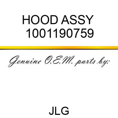 HOOD ASSY  1001190759