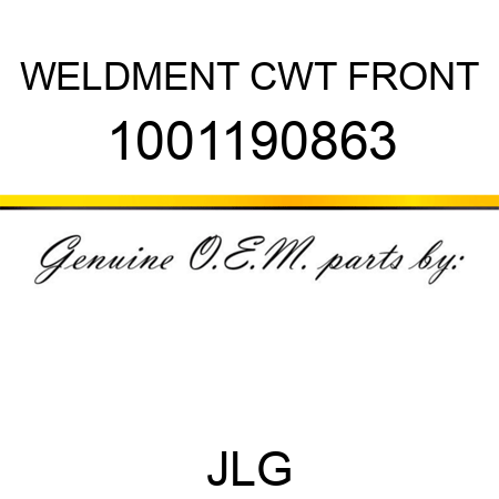 WELDMENT CWT FRONT 1001190863