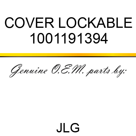 COVER LOCKABLE 1001191394