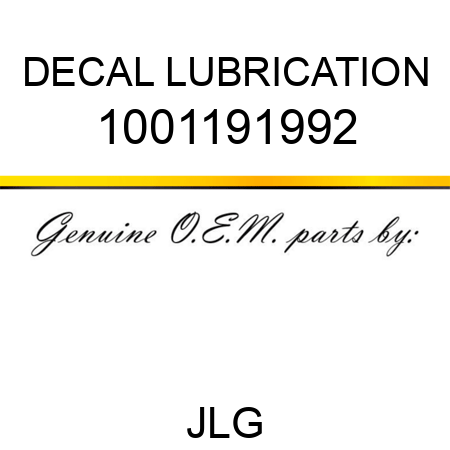 DECAL LUBRICATION 1001191992