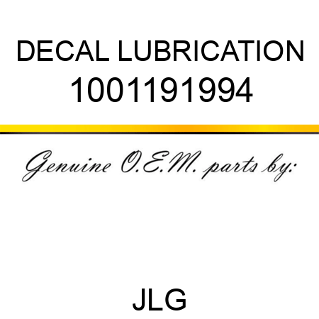DECAL LUBRICATION 1001191994