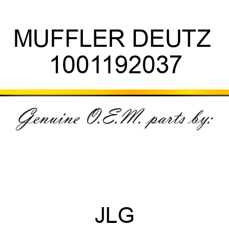 MUFFLER DEUTZ  1001192037