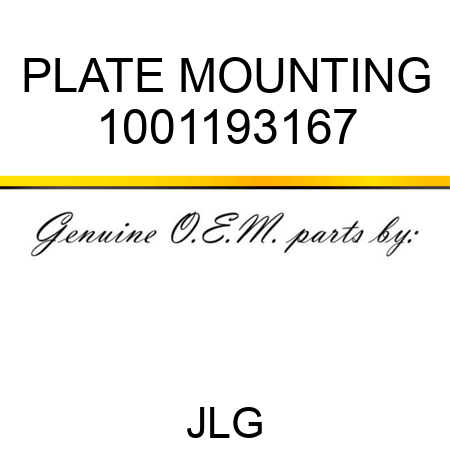 PLATE MOUNTING 1001193167