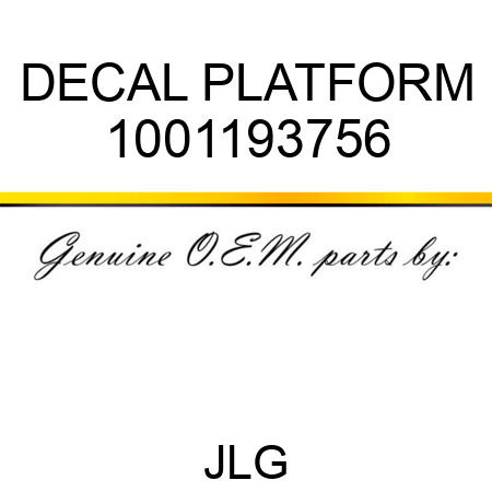 DECAL PLATFORM 1001193756
